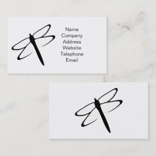 Black And White Dragonfly Business Card