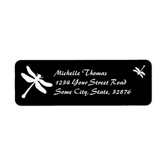 Black and White Dragonfly Wedding (Front)