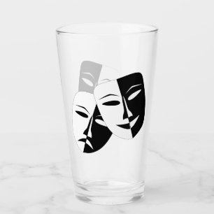 Black and White Drama Masks Glass