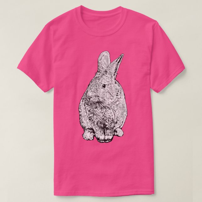 Black and white drawing rabbit T-Shirt (Design Front)