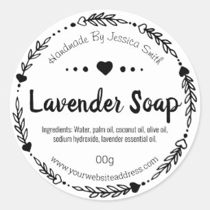 Black And White Drawn Soap Labels