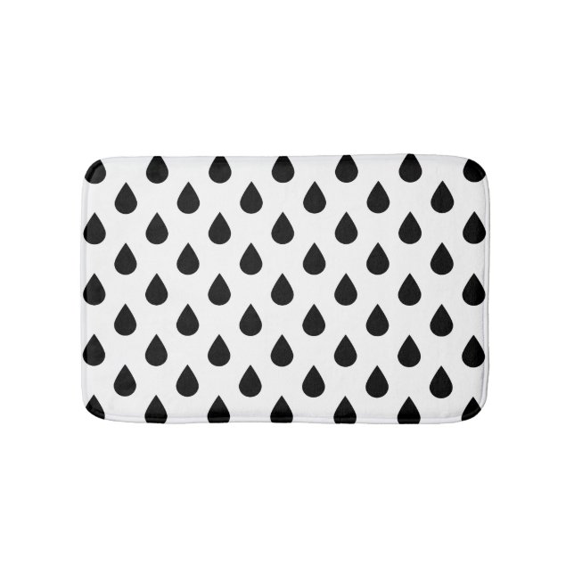 Black And White Drops Bath Mat (Front)