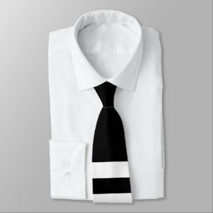 Black and White Dual-Striped Neck Tie