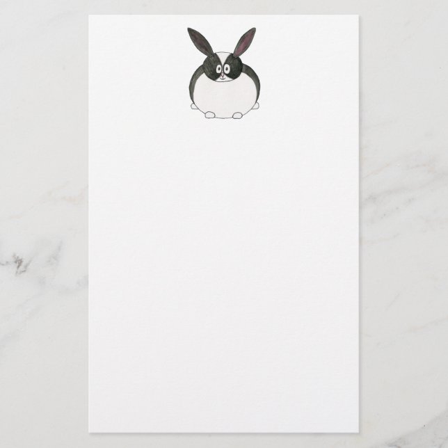 Black and White Dutch Rabbit. Stationery (Front)