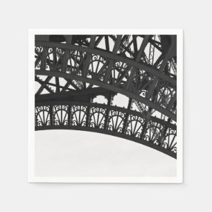 Black and White Eiffel Tower Arch Paper Napkins