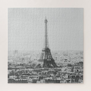 Black and White Eiffel Tower Paris Photography Jigsaw Puzzle