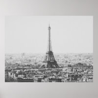 Black and White Eiffel Tower Paris Photography