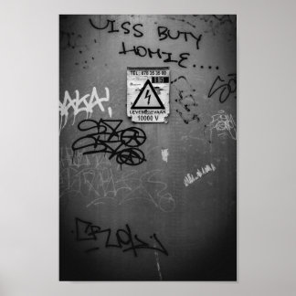 Black And White Electric cabinet belgium Poster