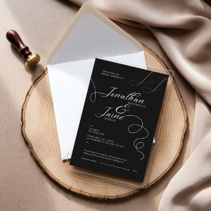 Black and White Elegant Acrylic Invitation