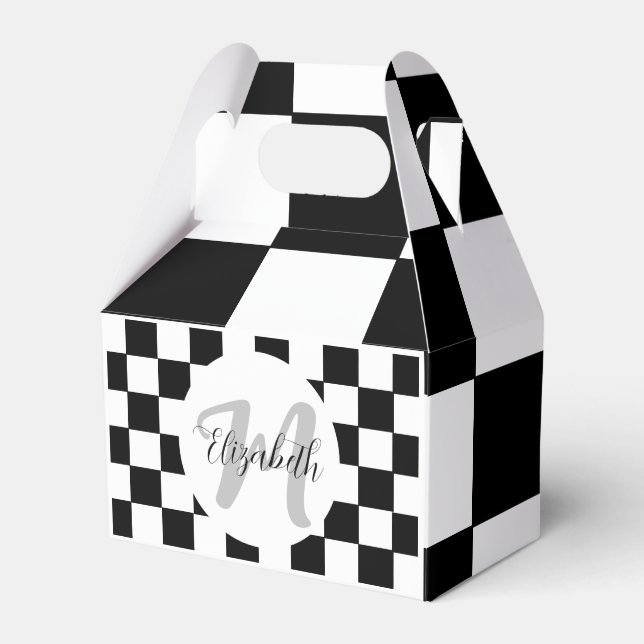 Black and White Elegant Aesthetic Favour Box (Front Side)