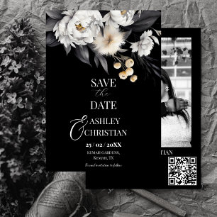 Black and white elegant boho photo template