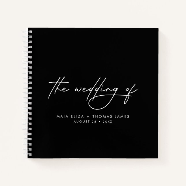 Black and White Elegant Budget-Friendly Guest Book (Front)