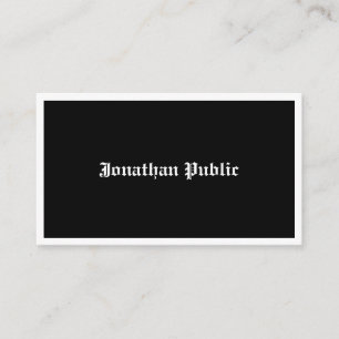 Black And White Elegant Calligraphy Script Trendy Business Card