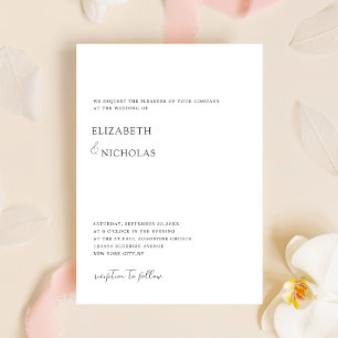 black and white elegant classic minimal wedding invitation