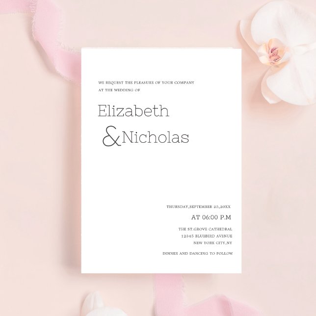 black and white elegant classic wedding invitation (Creator Uploaded)