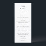 Black and White Elegant Classic Wedding Menu<br><div class="desc">Elegant and classic wedding design.</div>
