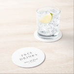 Black and White Elegant Classic Wedding Round Paper Coaster<br><div class="desc">Elegant and classic wedding design.</div>