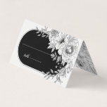 black and white elegant floral wedding table card<br><div class="desc">Our "black white elegant floral" collection features line art florals with modern layout and elegant script. You choose from several pastel background or contact us for custom design through chat or email. Check our store for more items from this collection.</div>
