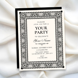 Black and white elegant invitation