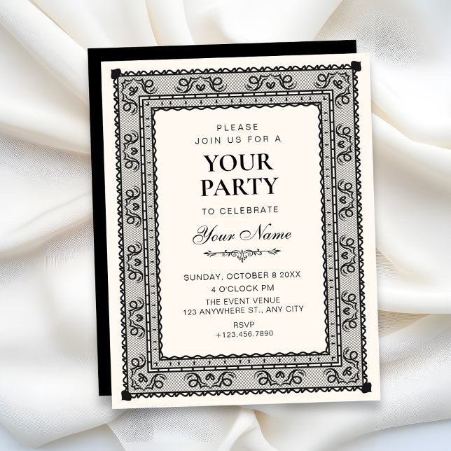 Black and white elegant  invitation (Creator Uploaded)
