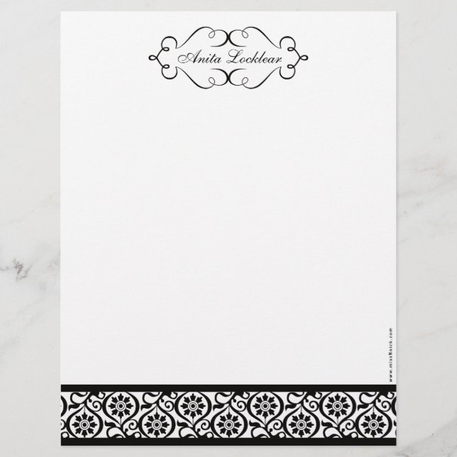 Black and White Elegant Letterhead (Front)