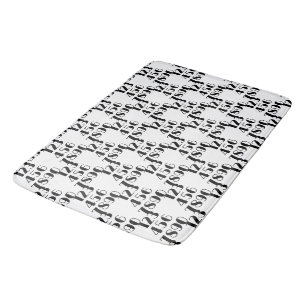 Black and White Elegant Limelight : 0 to 9 Bath Mat