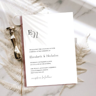 black and white elegant minimalist wedding invitation