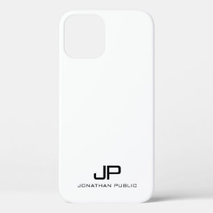 Black And White Elegant Modern Minimal Monogram iPhone 12 Pro Case