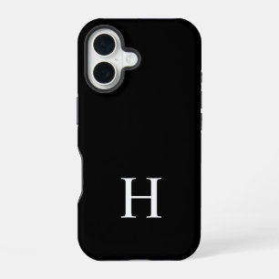 Black and White Elegant Modern Minimalist Monogram iPhone 16 Case