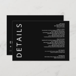 Black and White Elegant Modern Minimalist Wedding Enclosure Card