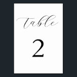Black and White Elegant Modern Simple Wedding Table Number<br><div class="desc">Beautiful,  elegant and simple,  black minimalist table numbers. Please modify the number and add each one to your cart separately.</div>