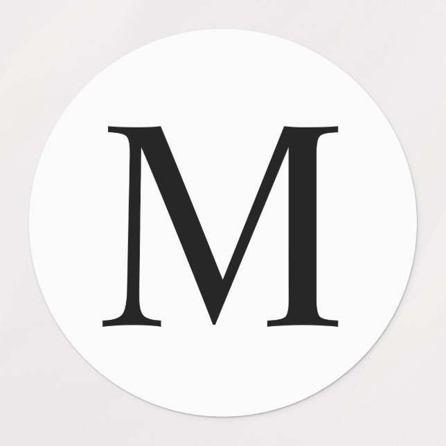 Black and White Elegant Monogram Labels (Design 1)