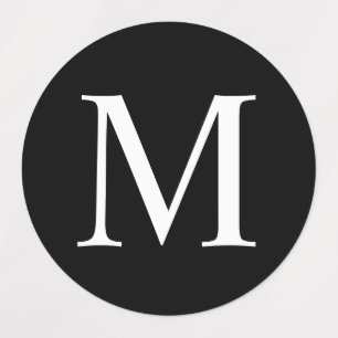 Black and White Elegant Monogram Labels