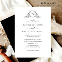 Black and White Elegant Monogram Wedding