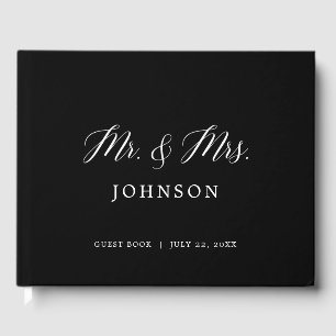 Black and White Elegant Photo Wedding Guest Book