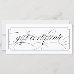Black and White Elegant Script Gift Certificates