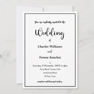 Black and White Elegant Script Invitation