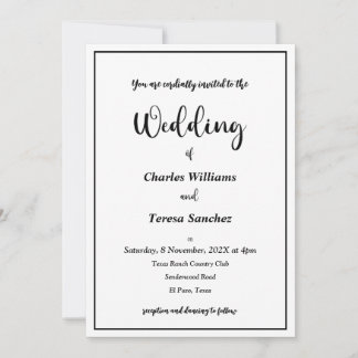 Black and White Elegant Script Invitation