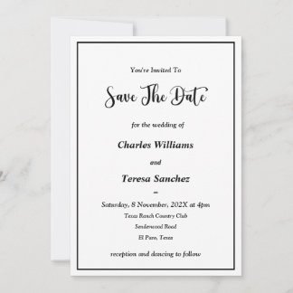 Black and White Elegant Script Invitation