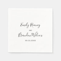 Black and White Elegant Script Modern Wedding