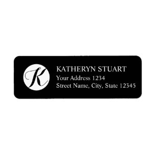 Black and White Elegant Script Monogram