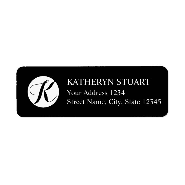 Black and White Elegant Script Monogram (Front)