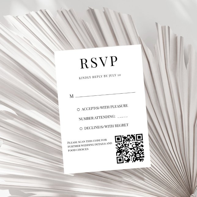 Black and white elegant simple wedding RSVP card (Black and white elegant simple wedding RSVP card wedding invitation suite)
