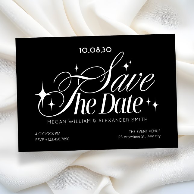 Black and white elegant typography wedding  save the date (Creator Uploaded)