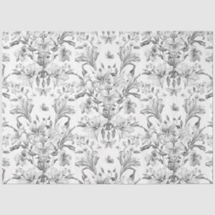 Black and White Elegant Vintage Floral Tissue Paper