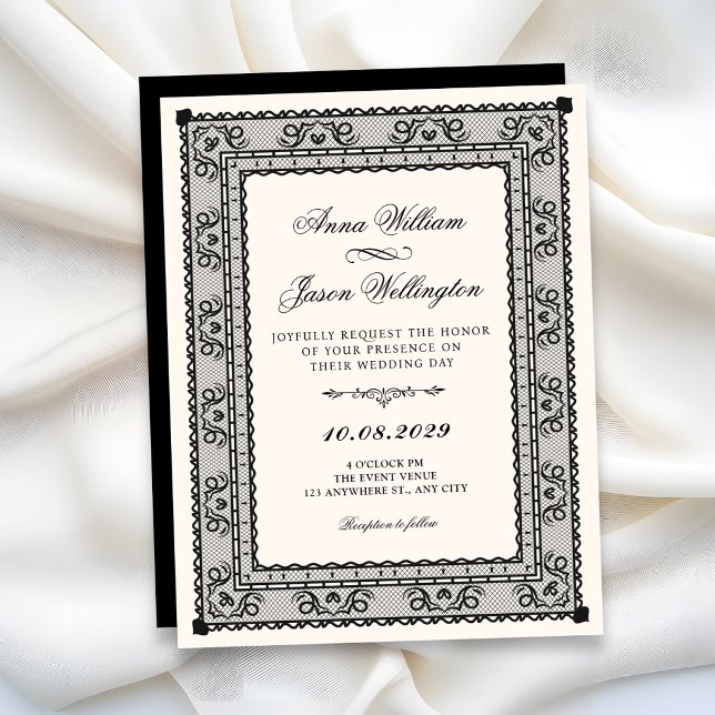 Black and white elegant wedding invitation (Creator Uploaded)