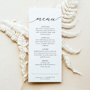 Black and White Elegant Wedding Menu Cards