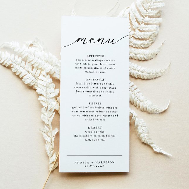 Black and White Elegant Wedding Menu Cards (Creator Uploaded)