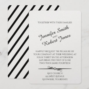Black and White Elegant Wine Wedding Invitation