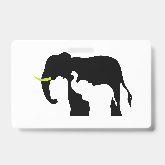 Black and White Elephants ID Badge (Front)
